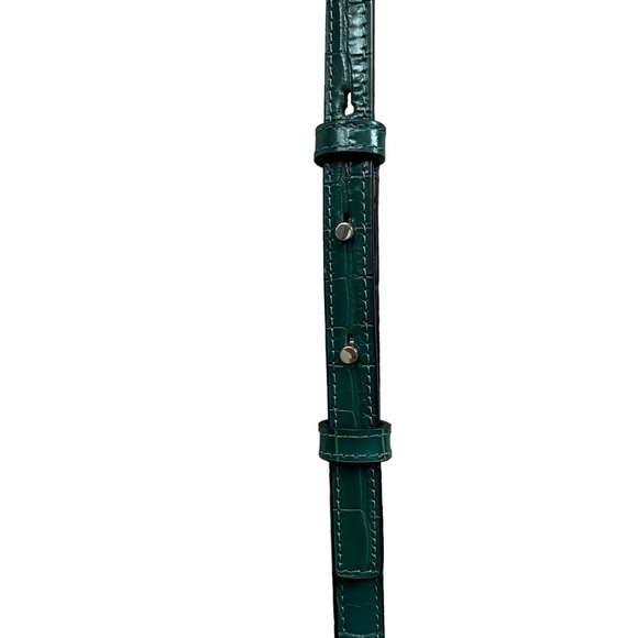 Kate Spade Spencer Croc Embossed Leather Crossbody Dark Green - Picture 10 of 12